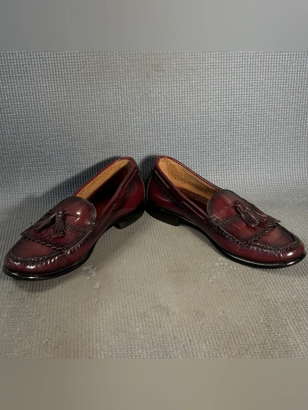 G.H. Bass & Co. Men's Layton Kiltie Tassel Loafer Shoes Burgundy Size 10
